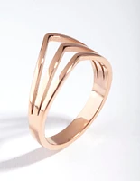 Rose Gold 3-Row Wave Ring