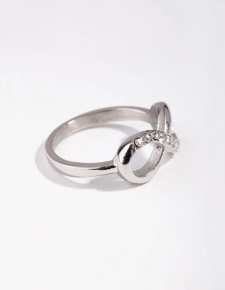 Silver Diamante Infinity Ring