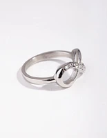 Silver Diamante Infinity Ring