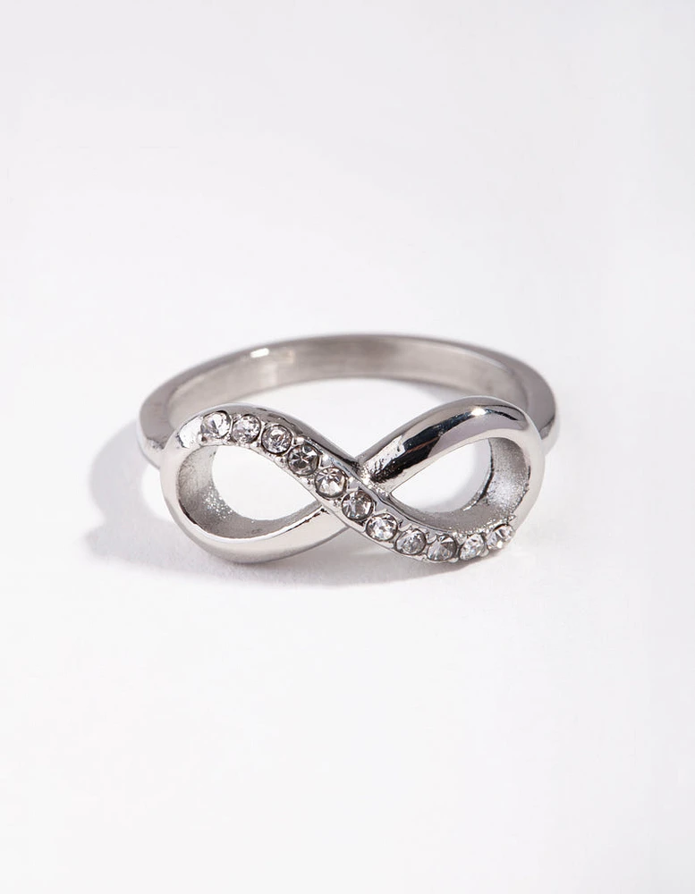 Silver Diamante Infinity Ring