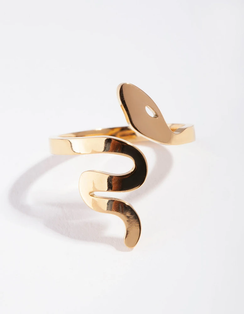 Gold Plated Surgical Steel Snake Ring