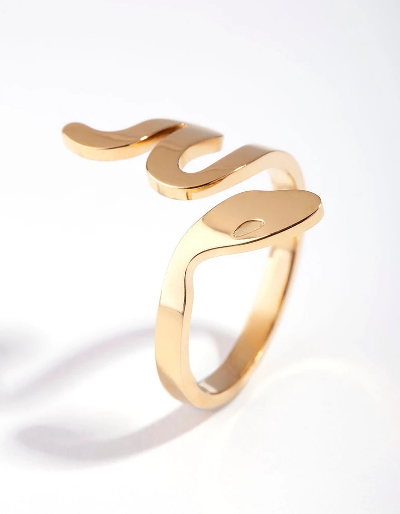 Gold Plated Surgical Steel Snake Ring