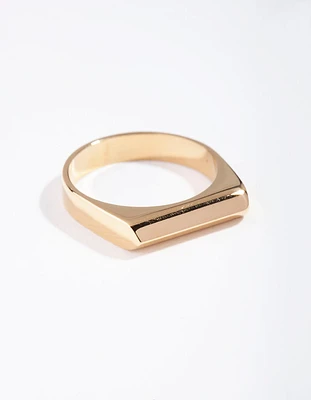 Surgical Steel Rectangle Signet Ring