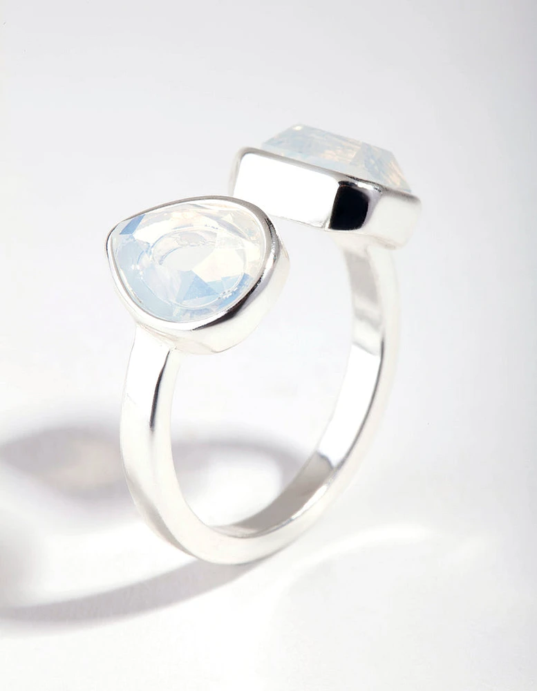 Silver Open Centre Stone Ring