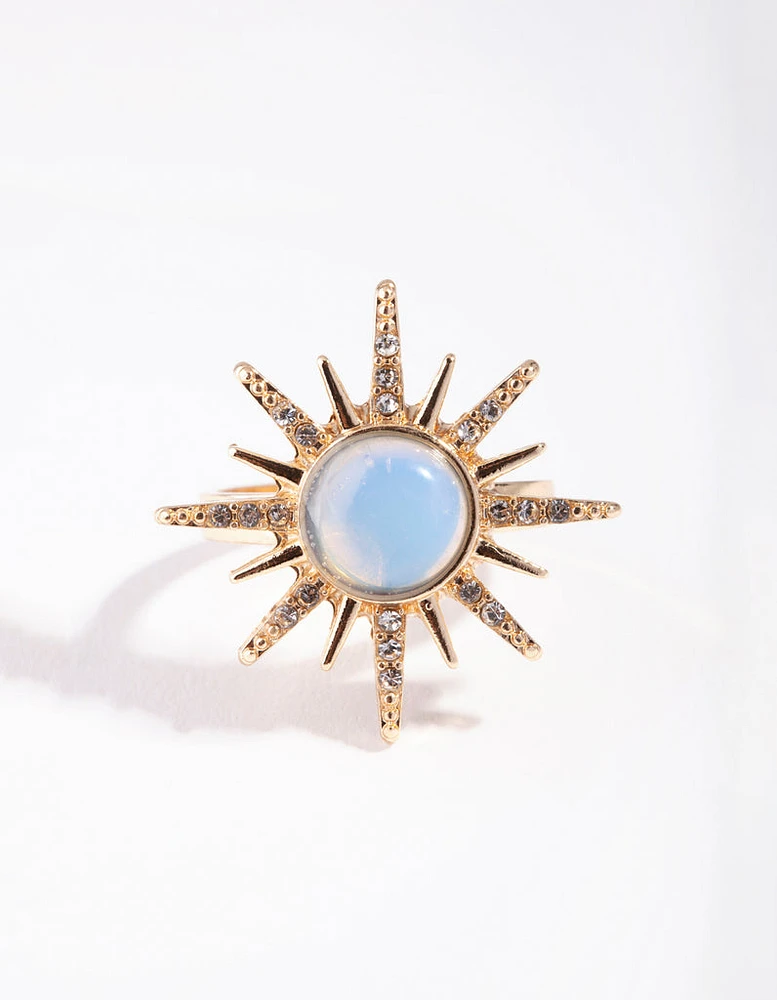 Gold Sun Beam Ring