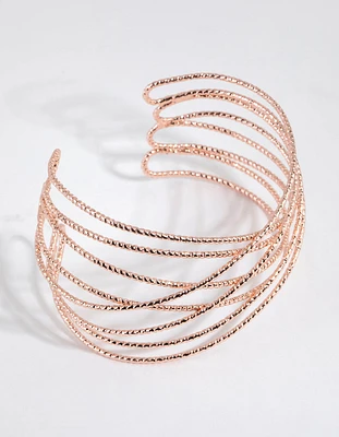 Rose Gold Twist Cuff Bracelet