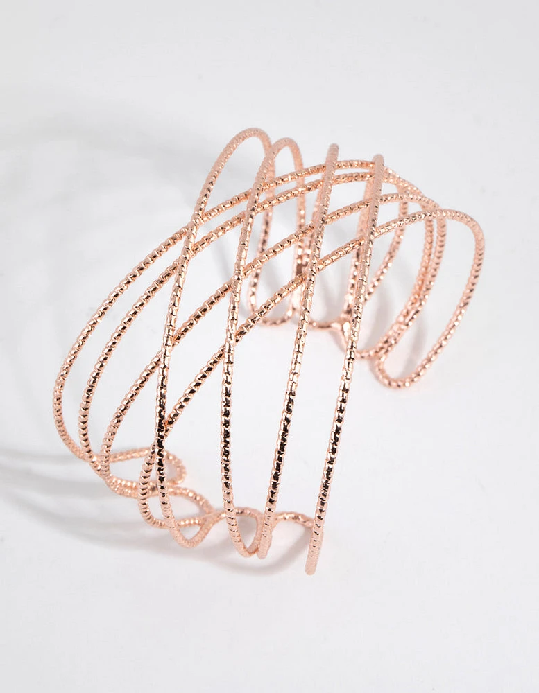 Rose Gold Twist Cuff Bracelet