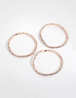 Rose Gold Diamante Stretch Bracelet Set