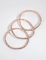 Rose Gold Diamante Stretch Bracelet Set