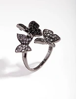 Matte Cluster Butterfly Ring