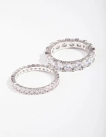 Silver Cubic Zirconia Ring Set