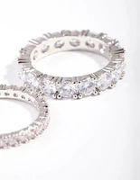 Silver Cubic Zirconia Ring Set