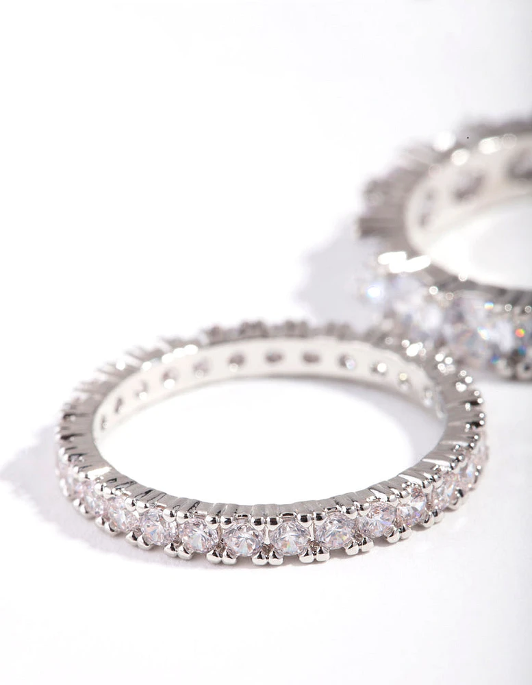 Silver Cubic Zirconia Ring Set