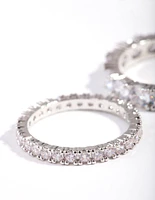 Silver Cubic Zirconia Ring Set