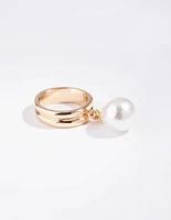 Gold Pearly Charm Ring