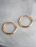 9ct Gold 11mm Fine Hoop Earrings