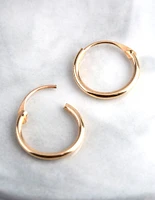 9ct Gold 11mm Fine Hoop Earrings