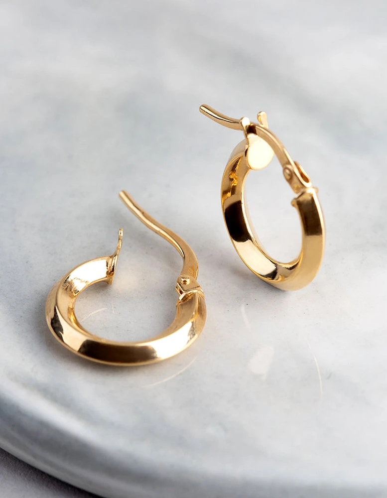 9ct Gold 13mm Round Creole Hoop Earrings