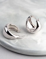 Sterling Silver Small Chubby Hoop Earrings