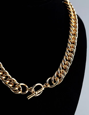 18ct Gold Plated Brass Statement Chain Link T&O Necklace