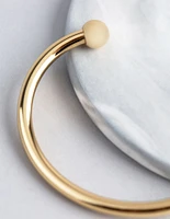 18ct Gold Plated Brass Ball End Cuff Bracelet