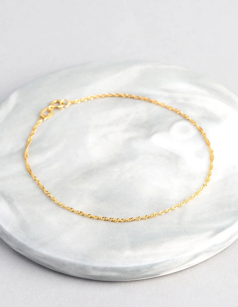 9ct Gold Twist Curb Chain Bracelet