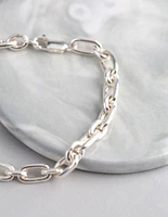 Sterling Silver Long & Short Chain Bracelet