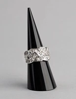 Silver Cubic Zirconia Baguette Stone Plaited Ring