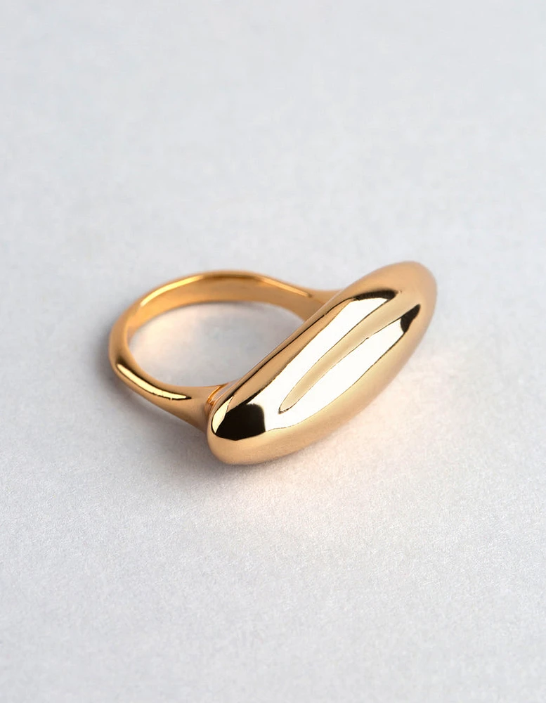 18ct Gold Plated Brass Irregular Shape Cocktail Ring