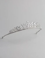 Silver Cubic Zirconia Navette Stone Tiara