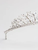 Silver Cubic Zirconia Navette Stone Tiara