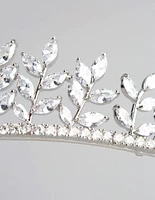 Silver Cubic Zirconia Navette Stone Tiara