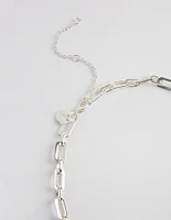 Silver Rectangle Link Necklace