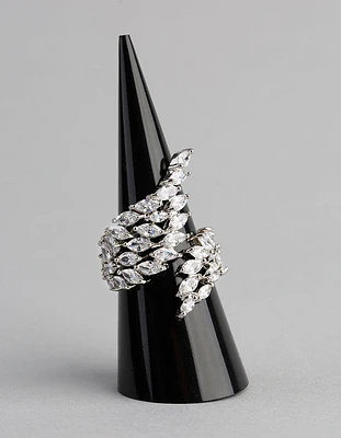 Silver Cubic Zirconia Vine Wrap Ring