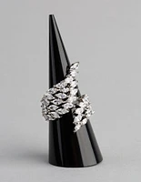 Rhodium Cubic Zirconia Vine Wrap Ring