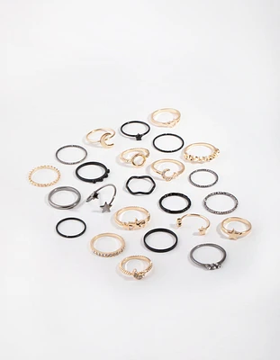 Mixed Metal Celestial 24x1Pack Rings