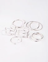 Silver Multi Band 8-Pack Rings