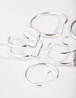 Silver Multi Band 8-Pack Rings