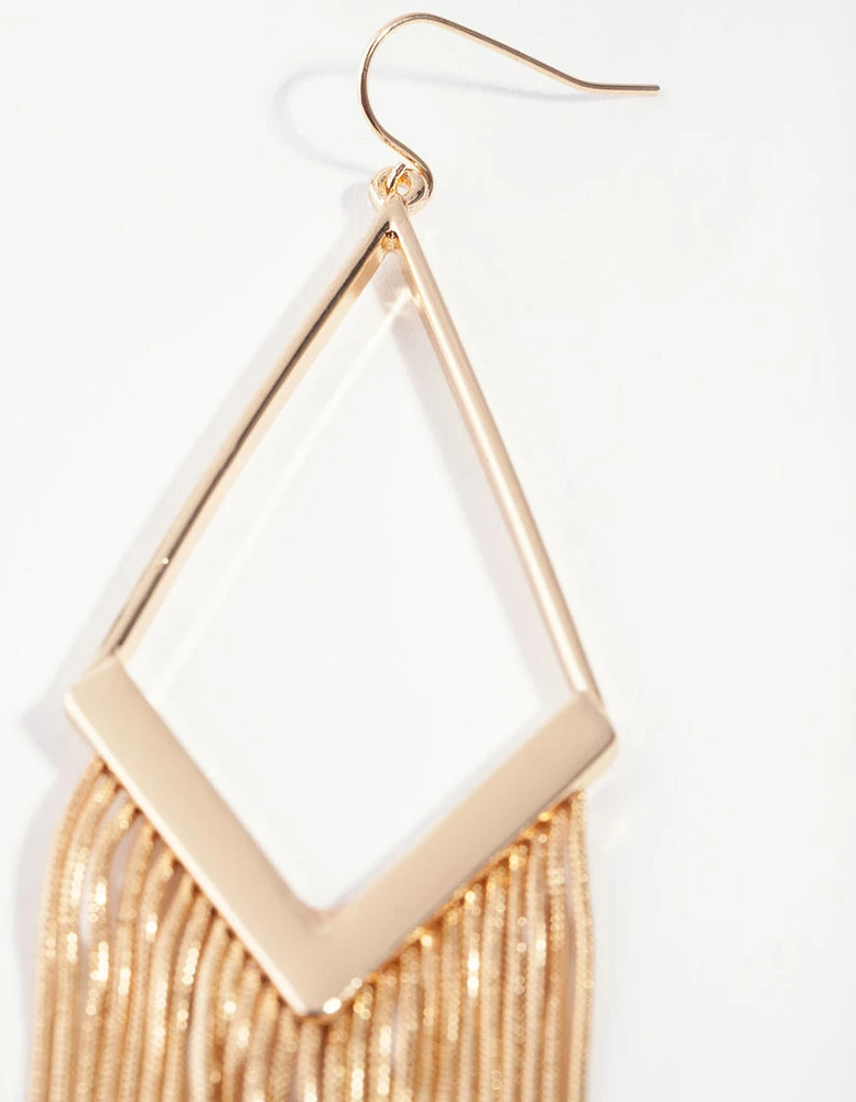 Gold Diamond Snakechain Earrings