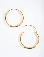 Gold Plated Sterling Silver 25mm Hoop Earrings