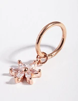 Rose Gold Cubic Zirconia Flower Charm Clicker