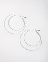 Matte White Double Hoop Earrings