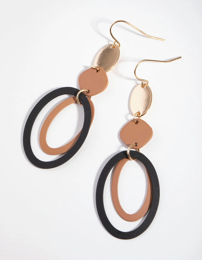 Gold Multi Coat Drop Earrings