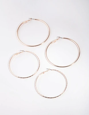 Rose Gold 60mm Pack Hoop Earring