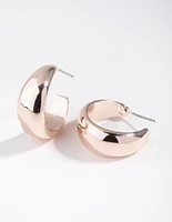 Rose Gold Rounded Hoop Earrings