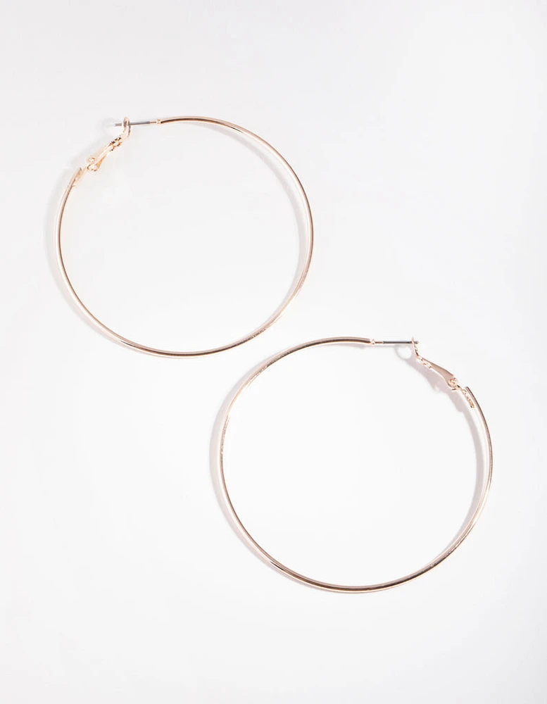 Rose Gold XL Superfine Hoop Earrings