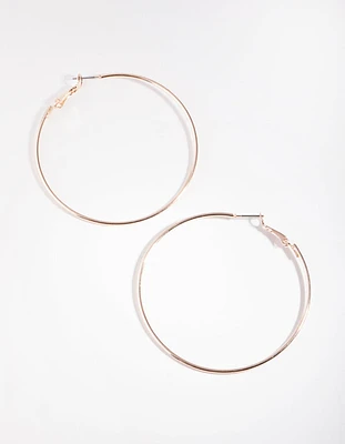 Rose Gold XL Superfine Hoop Earrings