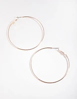 Rose Gold XL Superfine Hoop Earrings