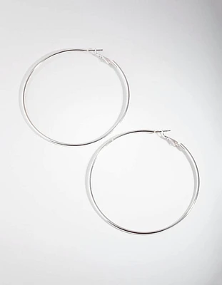 Silver Medium Hoop Earrings