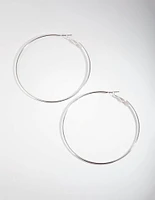 Silver Medium Hoop Earrings